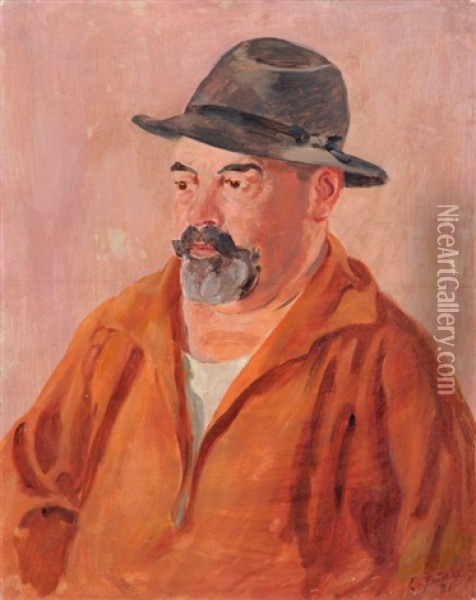 Bildnis Des Mr. Carrier Oil Painting - Fritz Max Hofmann-Juan