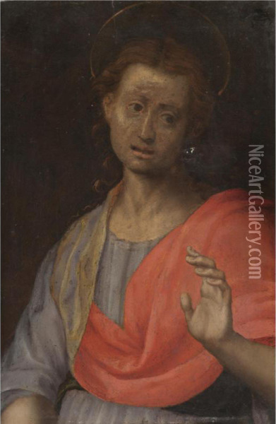 A Male Saint Oil Painting - (Jacopo Carucci) Pontormo