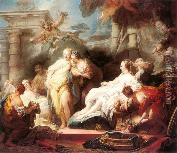 Psyche showing her Sisters her Gifts from Cupid 1753 Oil Painting - Jean-Honore Fragonard