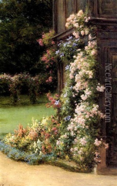 In The Garden Oil Painting - Joseph Farquharson