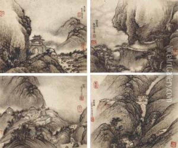 Landscapes After Ancient Masters Oil Painting - Li Shizhong