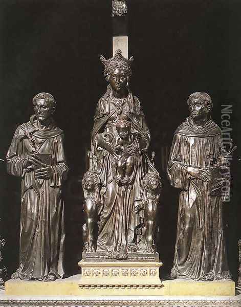 Madonna and Child between St Francis and St Anthony Oil Painting - Donatello