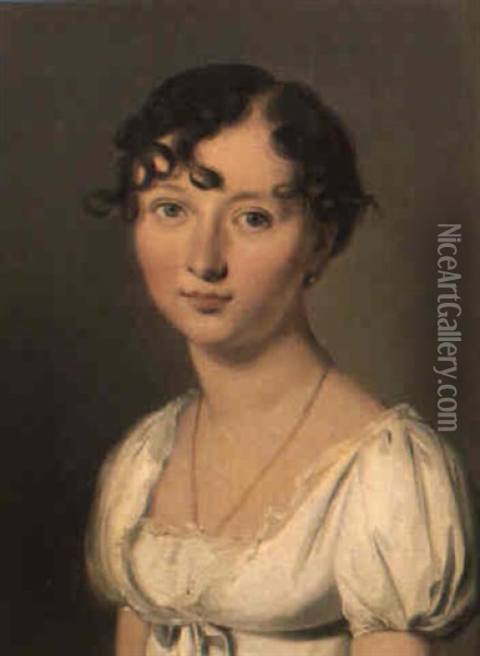 Portrait De Madame Dubois De Hoves De Fosseux Oil Painting - Louis Leopold Boilly