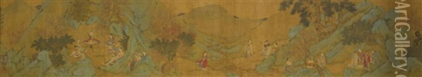Immortal Gathering Oil Painting -  Qian Xuan
