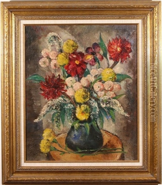 Still Life Of Flowers Oil Painting - Abraham S. Baylinson