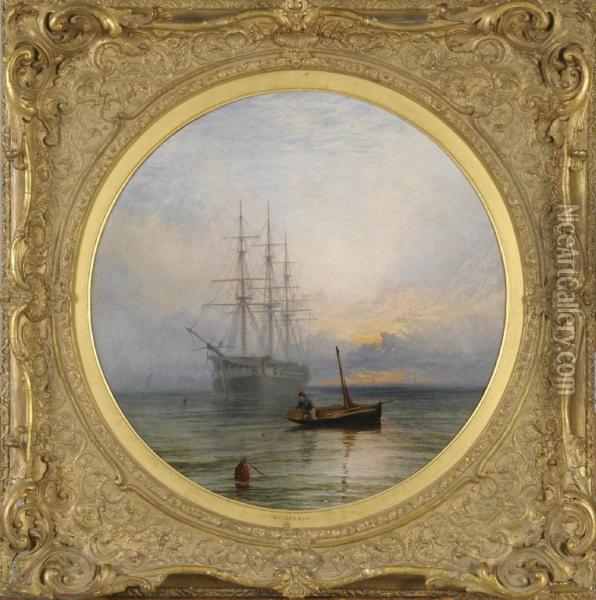 Calm At Twilight Oil Painting - Henry Thomas Dawson