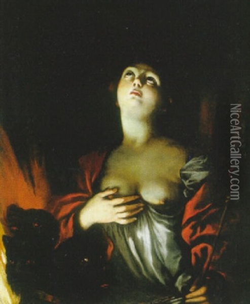 Sainte Marguerite De Cortone Oil Painting - Louis (Ludovico) Finson
