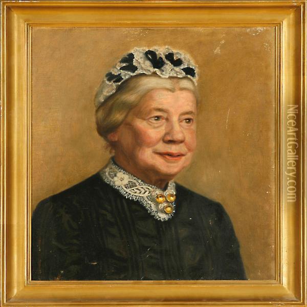 Portrait Of The Artist'sister, Laura Olrik Oil Painting - Henrik Olrik