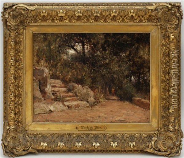 Parc A Nice Oil Painting - Adolphe Appian