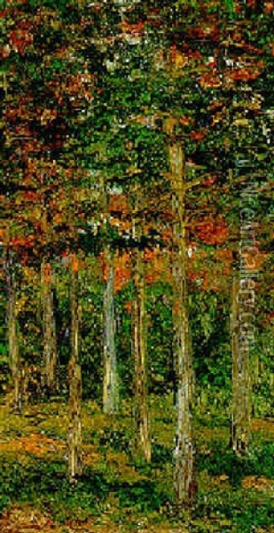 El Bosque Oil Painting - Joaquin Clausell