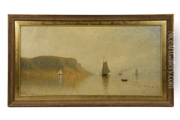 The Palisades, Hudson River Oil Painting - Thomas William Marshall