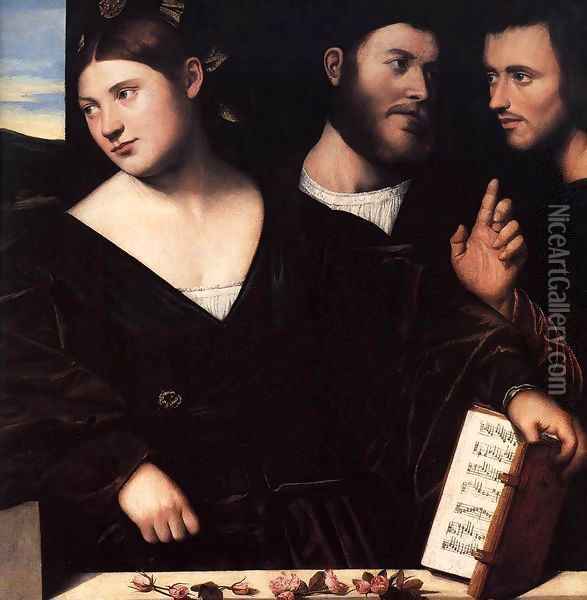 Allegory of Love (detail) Oil Painting - Bernardino Licinio