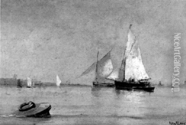 Segelboote Auf Ruhiger See Oil Painting - Henri Malfroy-Savigny