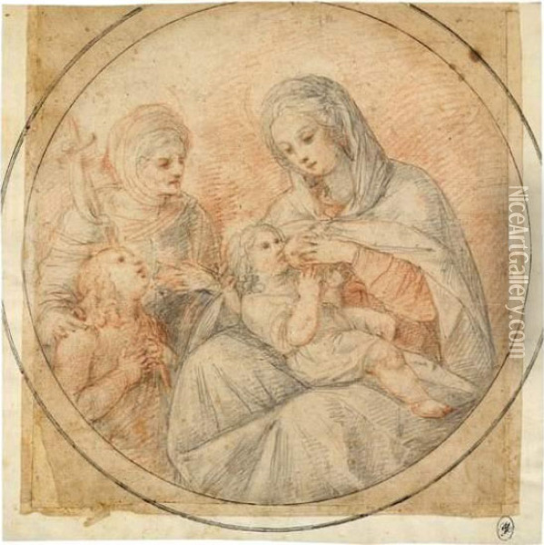 Vierge Allaitant Avec Sainte Oil Painting - Carlo Francesco Nuvolone