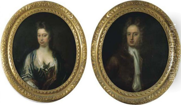 Portrait Of A Lady And Gentleman Oil Painting - Sir Godfrey Kneller