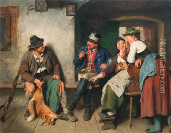 Der Aufschneider Oil Painting - Hugo Wilhelm Kauffmann