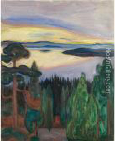 Property From A Private European Collection
 

 
 
 

 
 View From Nordstrand Oil Painting - Edvard Munch