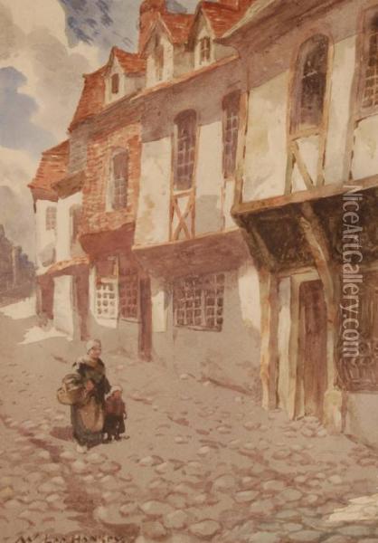 Street Scene In Rouen Oil Painting - William Lee Hankey