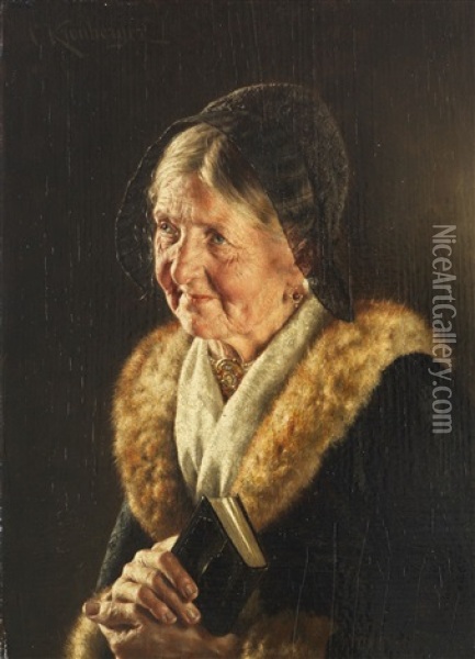 Alte Dame Mit Gebetsbuch Oil Painting - Carl Kronberger
