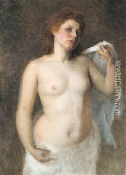 Weiblicherhalbakt Oil Painting - Franz Rumpler