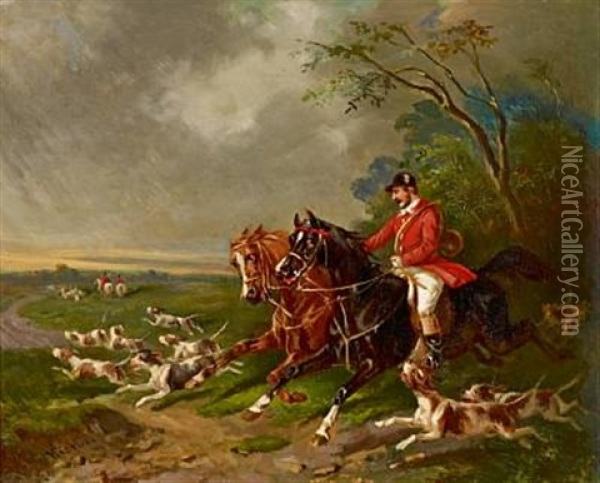 Hunting Oil Painting - Carl Fredrik Kiorboe