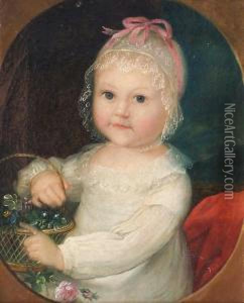 Bildnis Eines Kleinen Madchens Mit Spitzenhaube Oil Painting - Johann Jacob Schlesinger