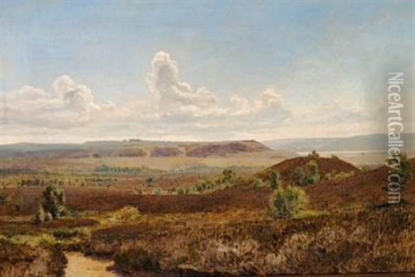 Jutlandic Landscape Oil Painting - Janus la Cour