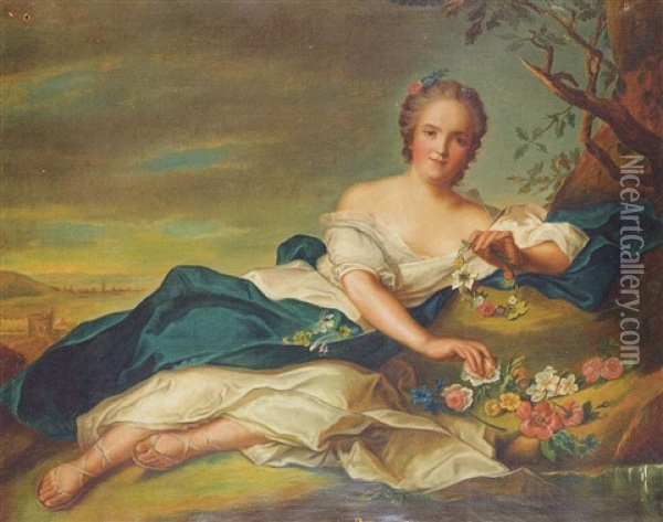 Portrait De Mme. Sophie De France (?) Oil Painting - Jean Marc Nattier