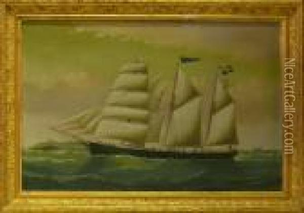 Nordstjernan. Capten Amandus Olsson Fiskebackskil. Oil Painting - William Howard Yorke