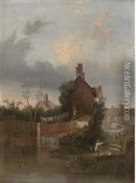 St Martin's Gate Oil Painting - John Berney Crome