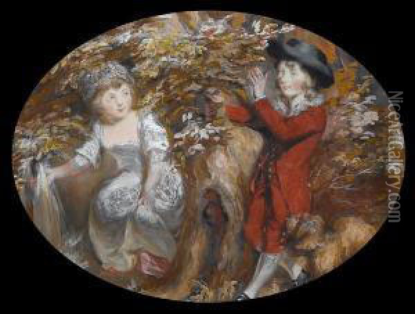 The Eyre Children Oil Painting - Daniel Gardner
