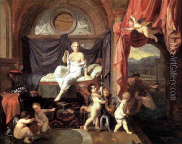 Szene Aus Der Geschichte Des Merkur Und Der Herse, Die Ovid In Den Metamorphosen Uberliefert Oil Painting - Gerard de Lairesse