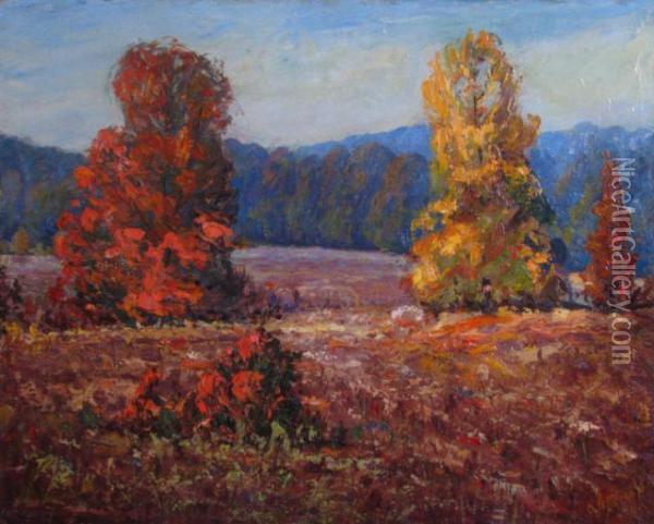 Autumn Fields Oil Painting - Orville Jefferson