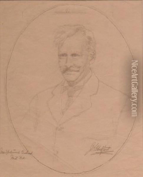 Portrait Of M.s. Garland Oil Painting - Jefferson David Chalfant