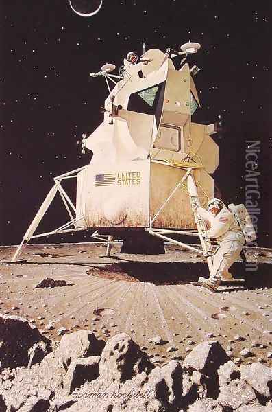 Man on the Moon Oil Painting - Norman Rockwell