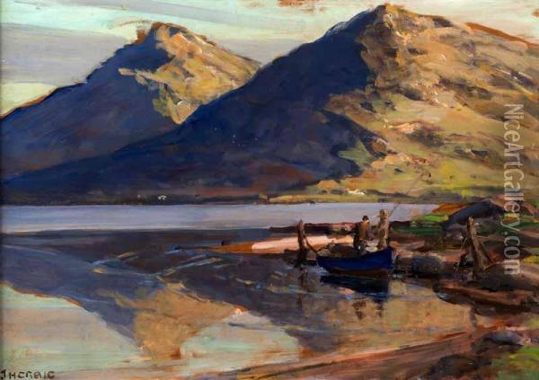 Fishing 
 Killary Bay Oil Painting - James Humbert Craig