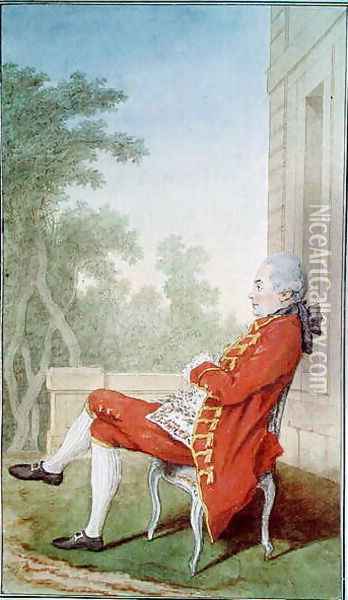 Marquis of Chaumont-Bernage, 1769 Oil Painting - Louis Carrogis Carmontelle
