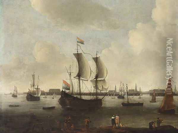 Extensive View of a City 1650-55 Oil Painting - Hendrik van Minderhout