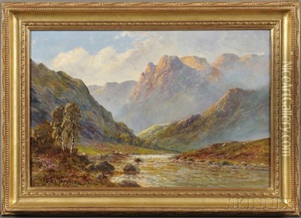 Mountain Landscape With A Stream Oil Painting - Frank E. Jamieson