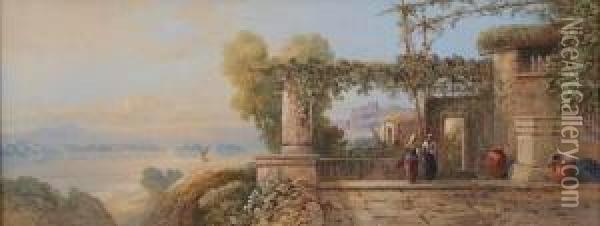 Castle And Bay Of Baine Oil Painting - Edward M. Richardson