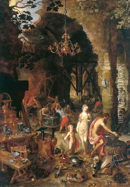 Fire Allegory of the Elements Oil Painting - Jan The Elder Brueghel