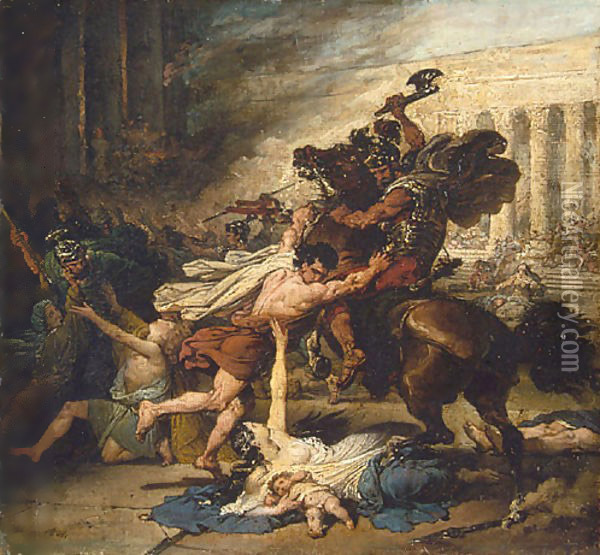 The Sack of Jerusalem by the Romans 1824 Oil Painting - Francois - Joseph Heim