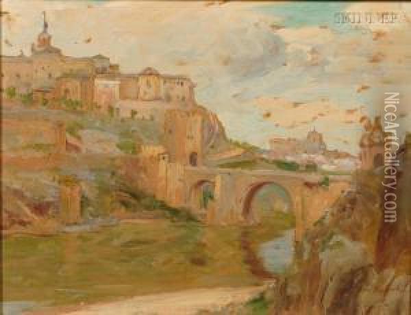 Village Along The River Oil Painting - William Samuel Horton