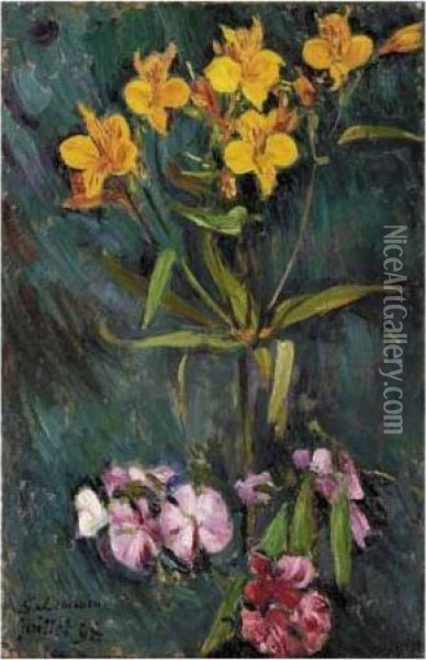 Bouquet De Fleurs Oil Painting - Georges Lemmen