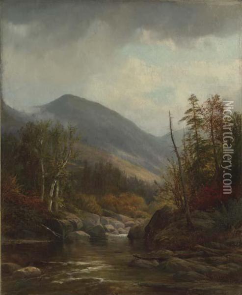 Autumn Landscape With River Oil Painting - Joseph Antonio Hekking
