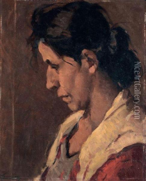 Ritratto Di Donna Oil Painting - Ludovico Tommasi