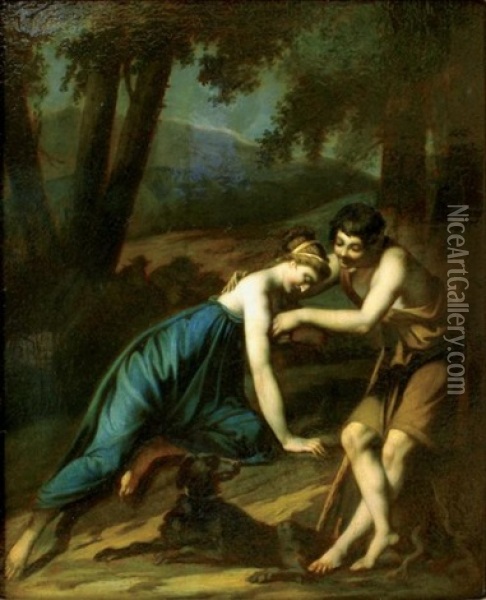 Daphnis Et Chloe Ou La Cigale Oil Painting - Constance (Marie Francoise C. La Martiniere) Mayer