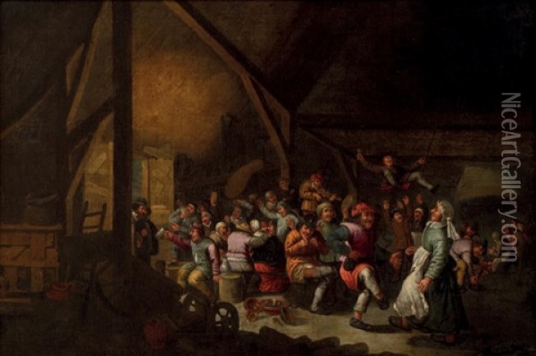 Rejouissance Villageoise Dans Une Taverne Oil Painting - Pieter de Bloot