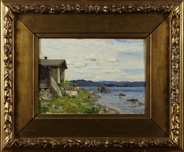 Kustbld Med Koock Hus Oil Painting - Olof Arborelius