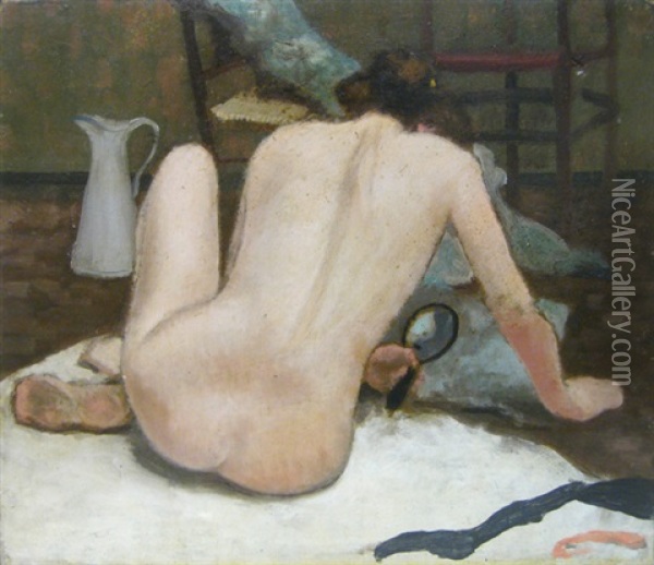 Nu De Dos Au Miroir Oil Painting - Armand Rassenfosse